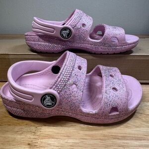 CROCS Toddler Girl Pink Glitter Sandals